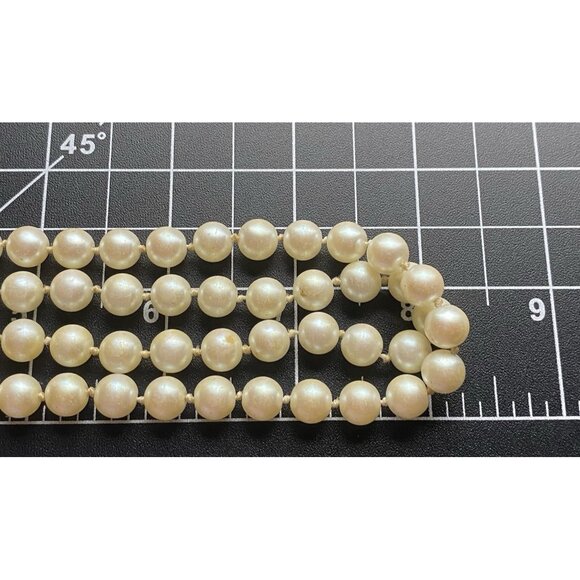 VTG Carolee Double Strand Faux Pearl Necklace 16" Knotted Glass 8mm Beads LOOK - Picture 16 of 16